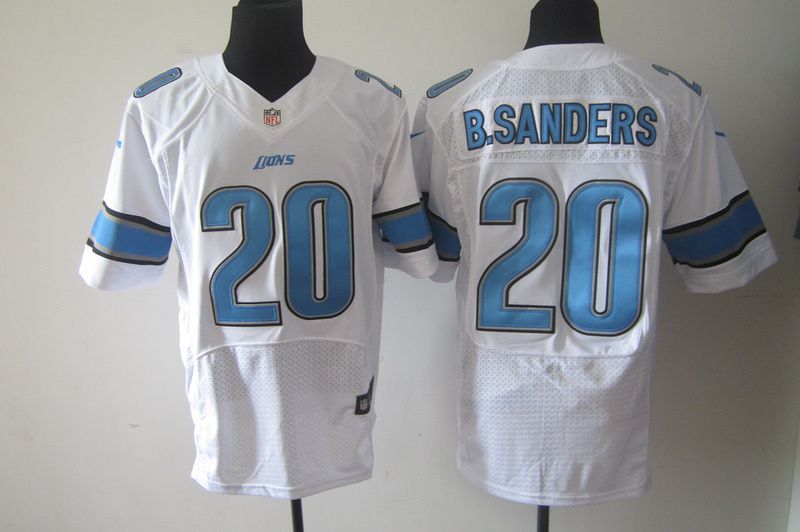 NFL Detroit Lions #20 Barry Sanders white Elite Nike jerseys->detroit lions->NFL Jersey